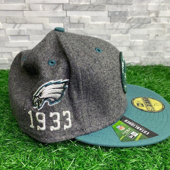 NEW ERA PHILADELPHIA EAGLES HOME ONFIELD ESTABLISHED 100 YEARS FITTED HAT 7 1/8 - Picture 4 of 8